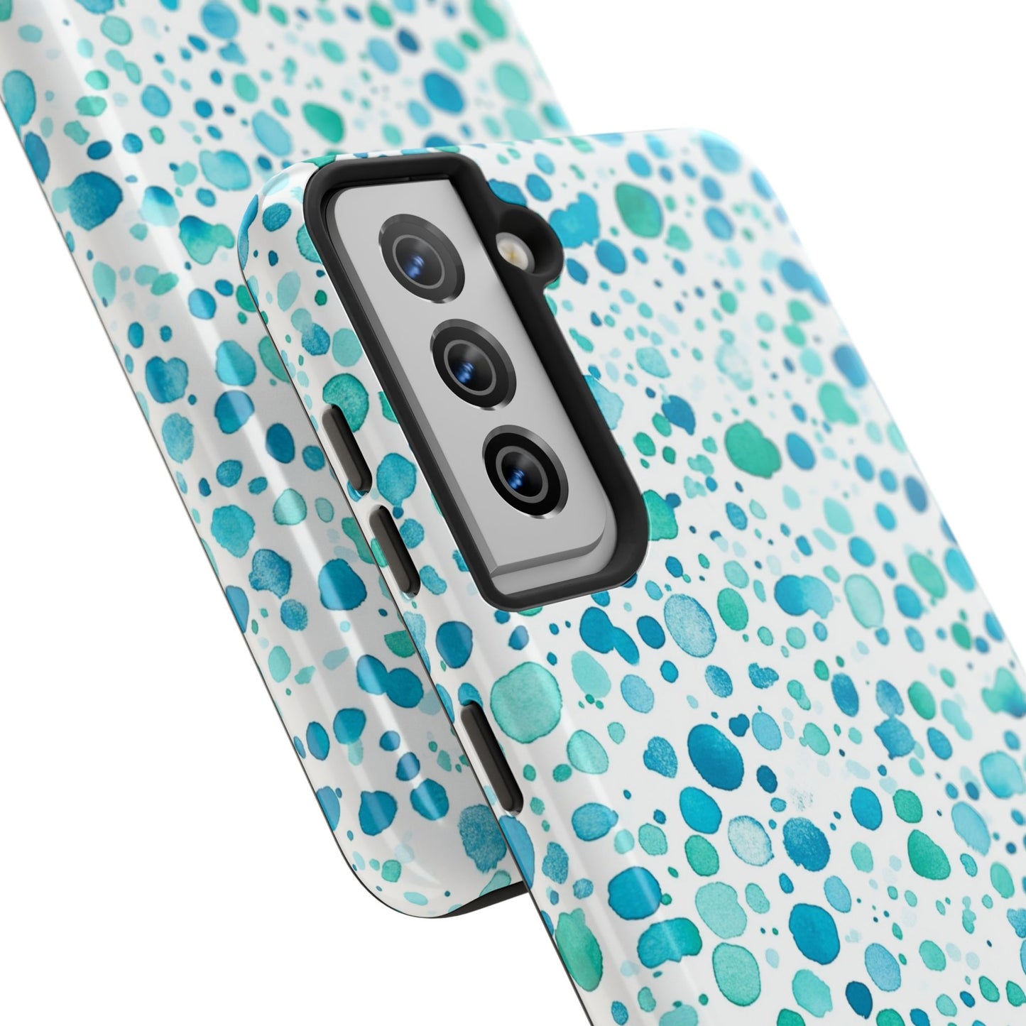 Trendy Spots | Aqua Watercolor Polka Dots