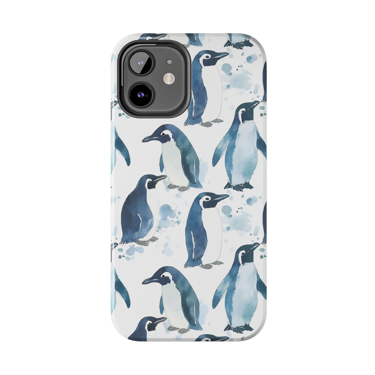 Animal Instinct | Watercolor Blue Gray Penguins