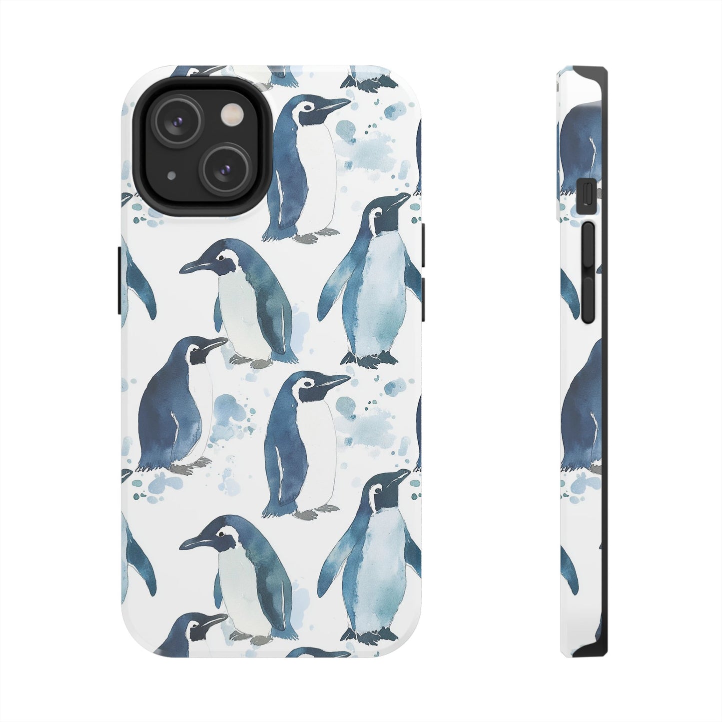 Animal Instinct | Watercolor Blue Gray Penguins