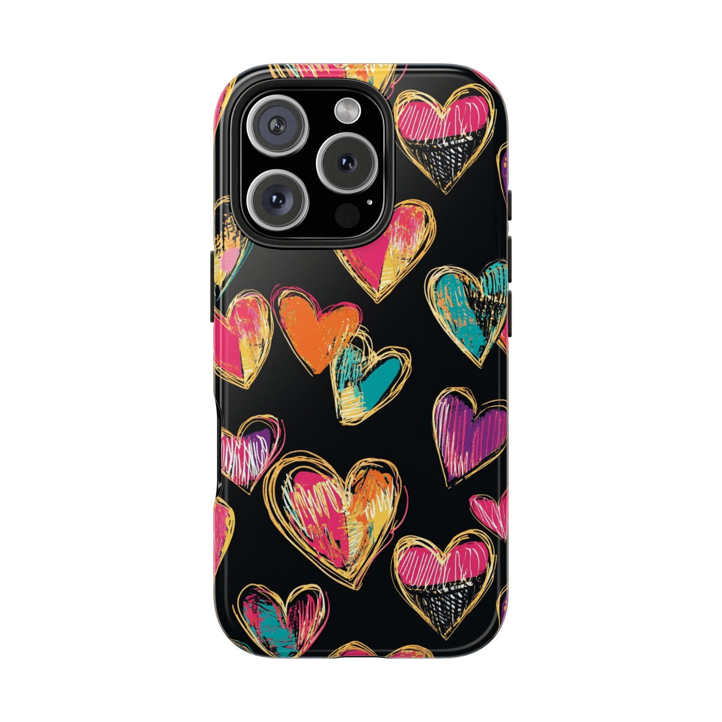 Love is in the Air | Colorful Chalk Hearts