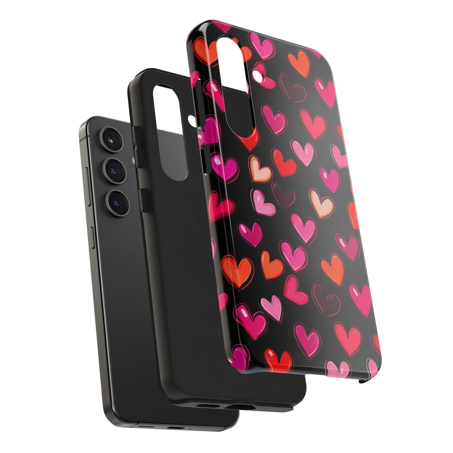 Love is in the Air | Colorful Hearts on Black