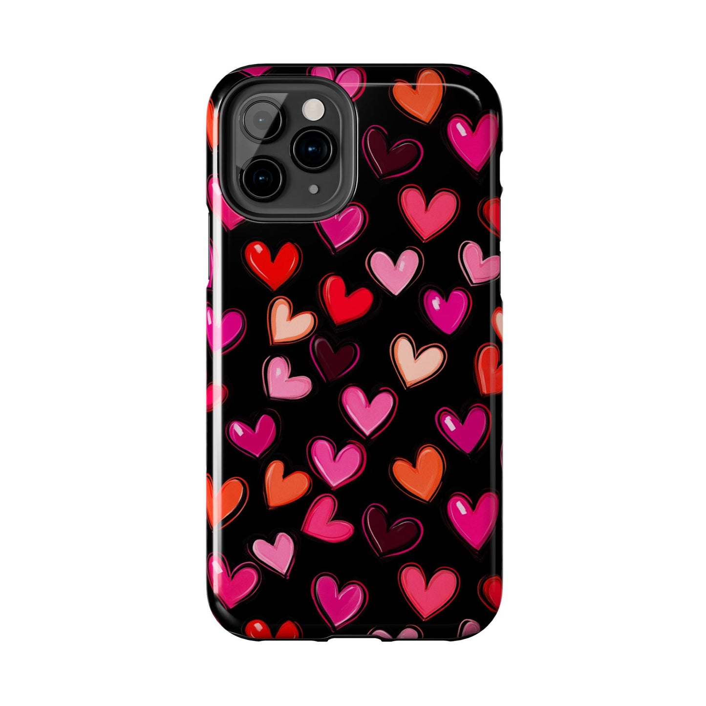 Love is in the Air | Colorful Hearts on Black