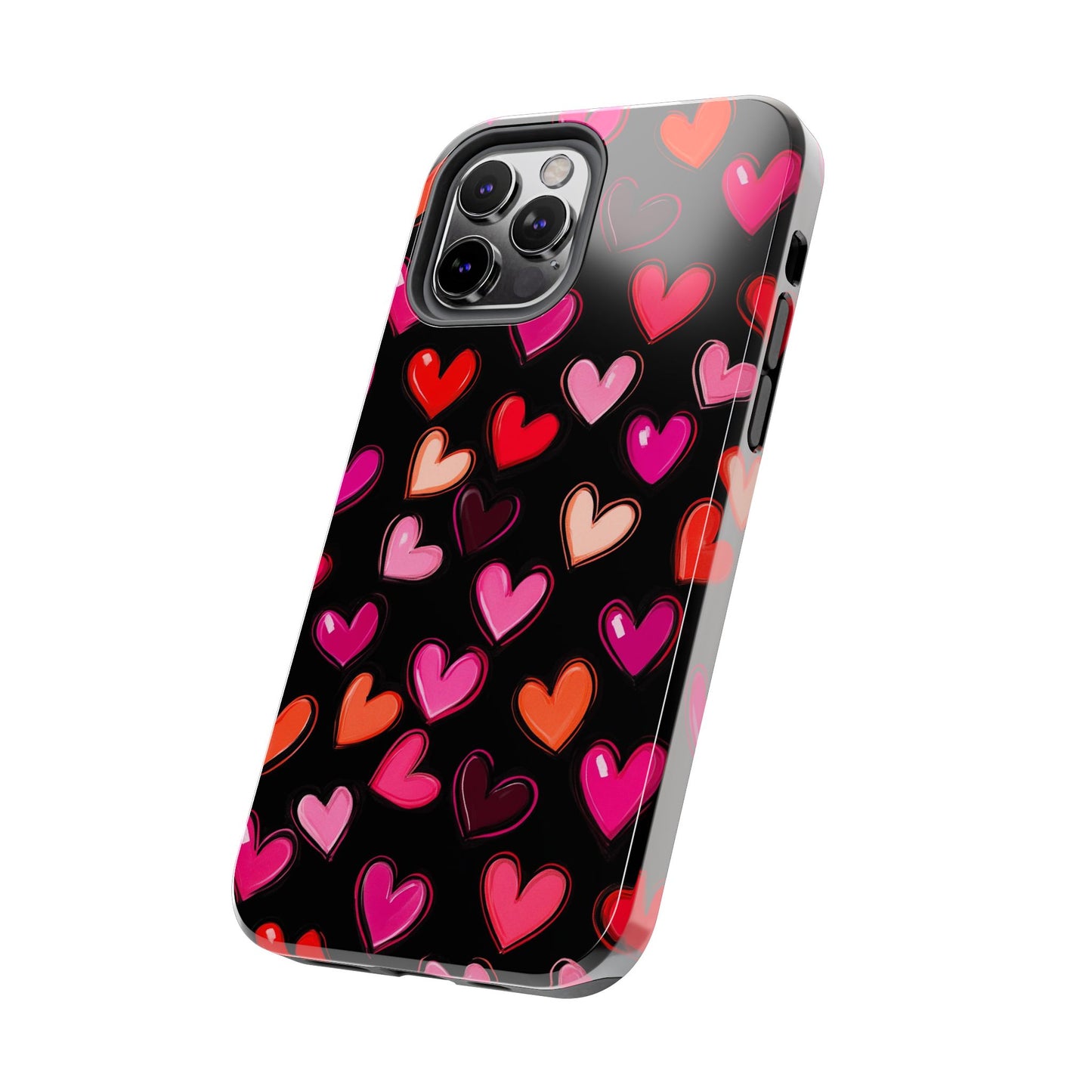 Love is in the Air | Colorful Hearts on Black