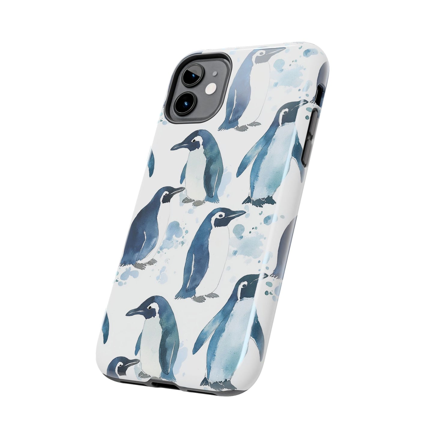 Animal Instinct | Watercolor Blue Gray Penguins