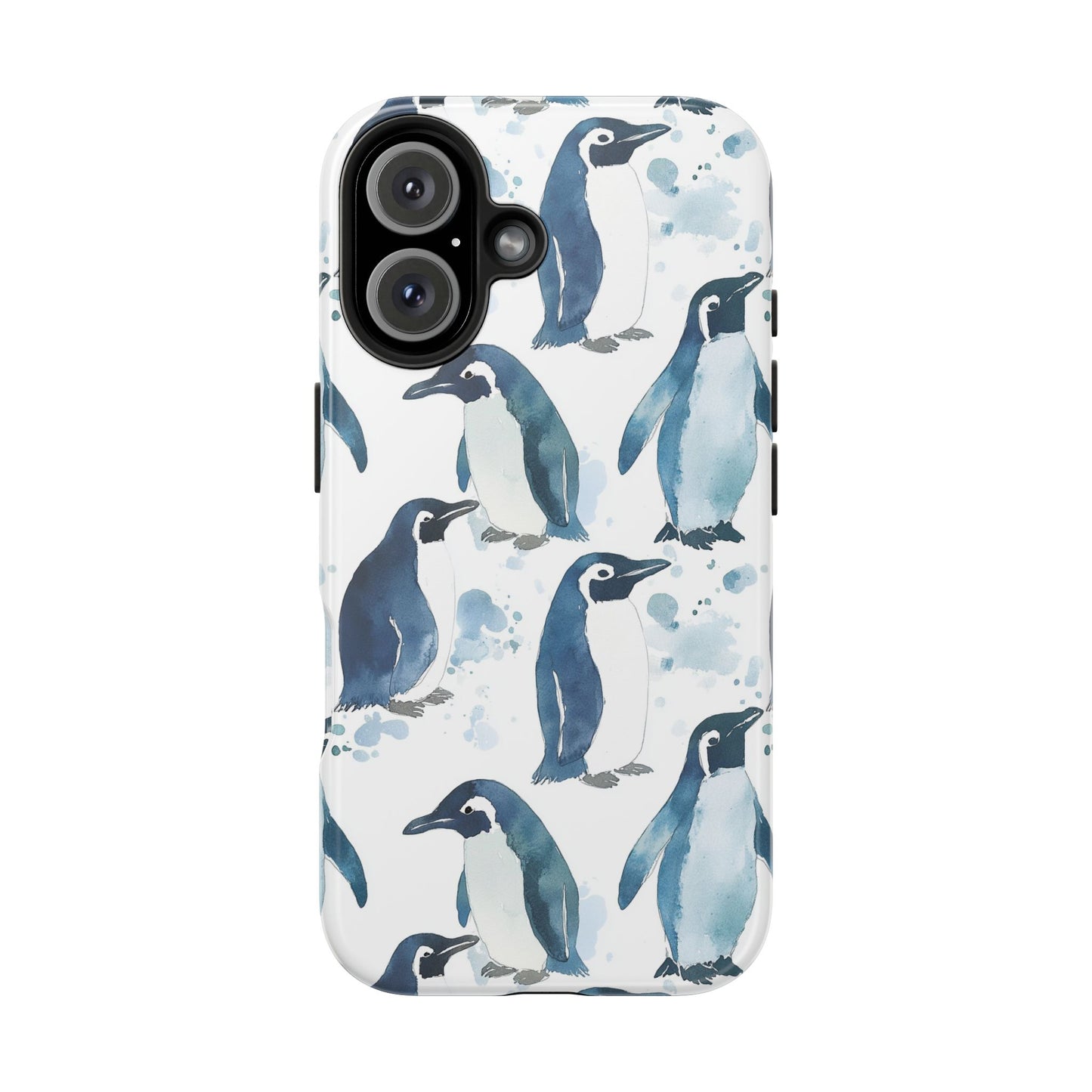 Animal Instinct | Watercolor Blue Gray Penguins