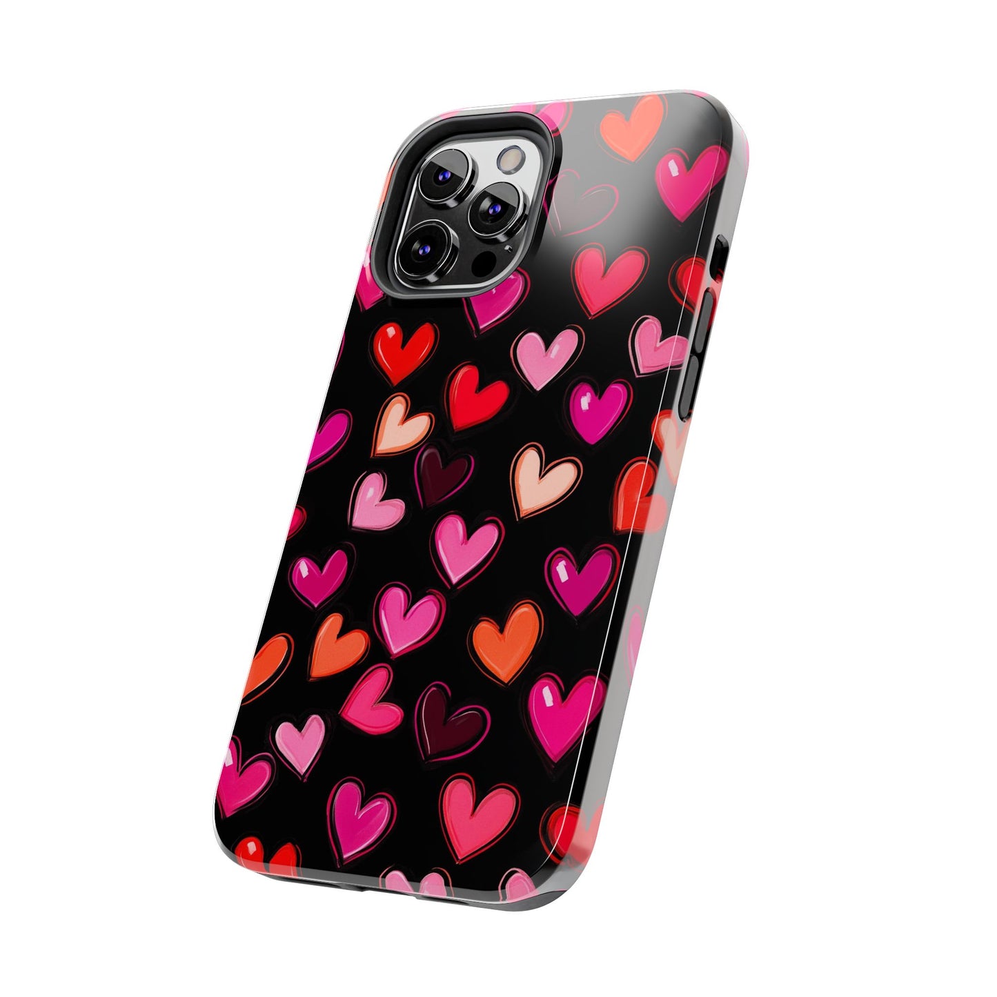 Love is in the Air | Colorful Hearts on Black