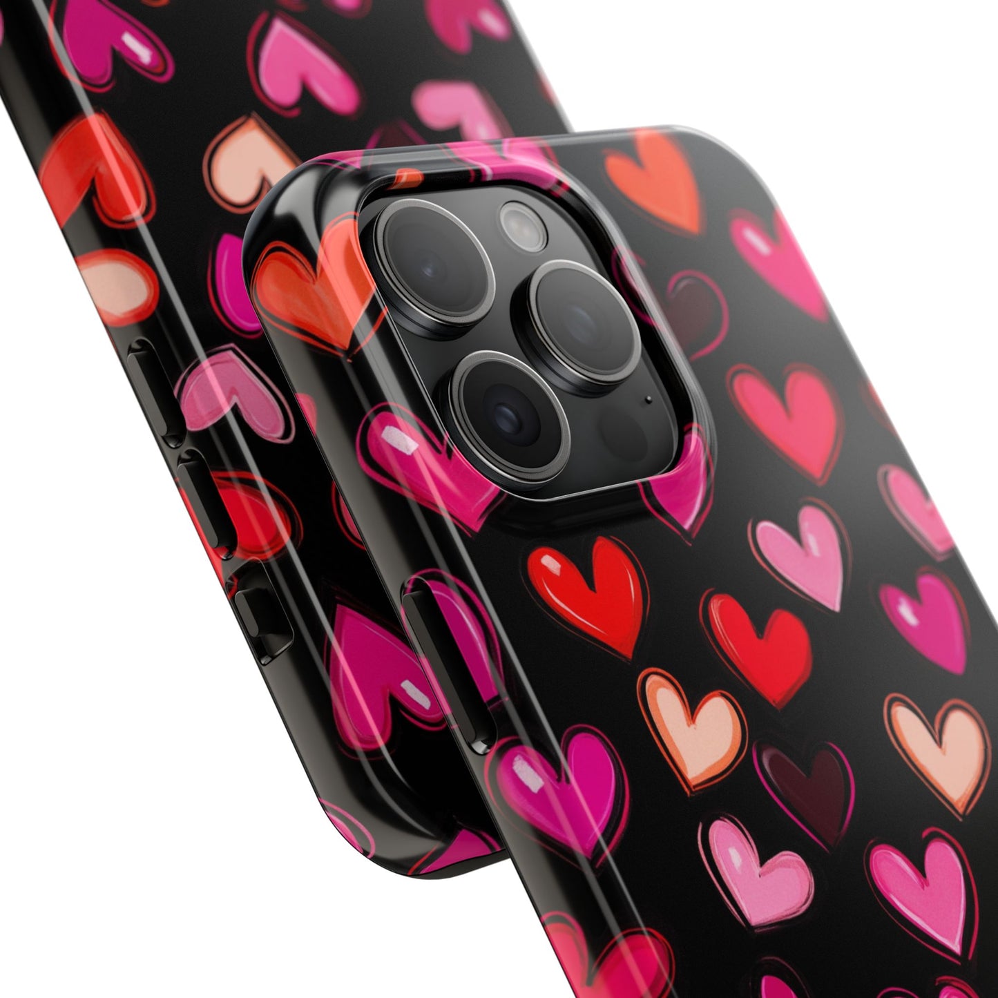 Love is in the Air | Colorful Hearts on Black