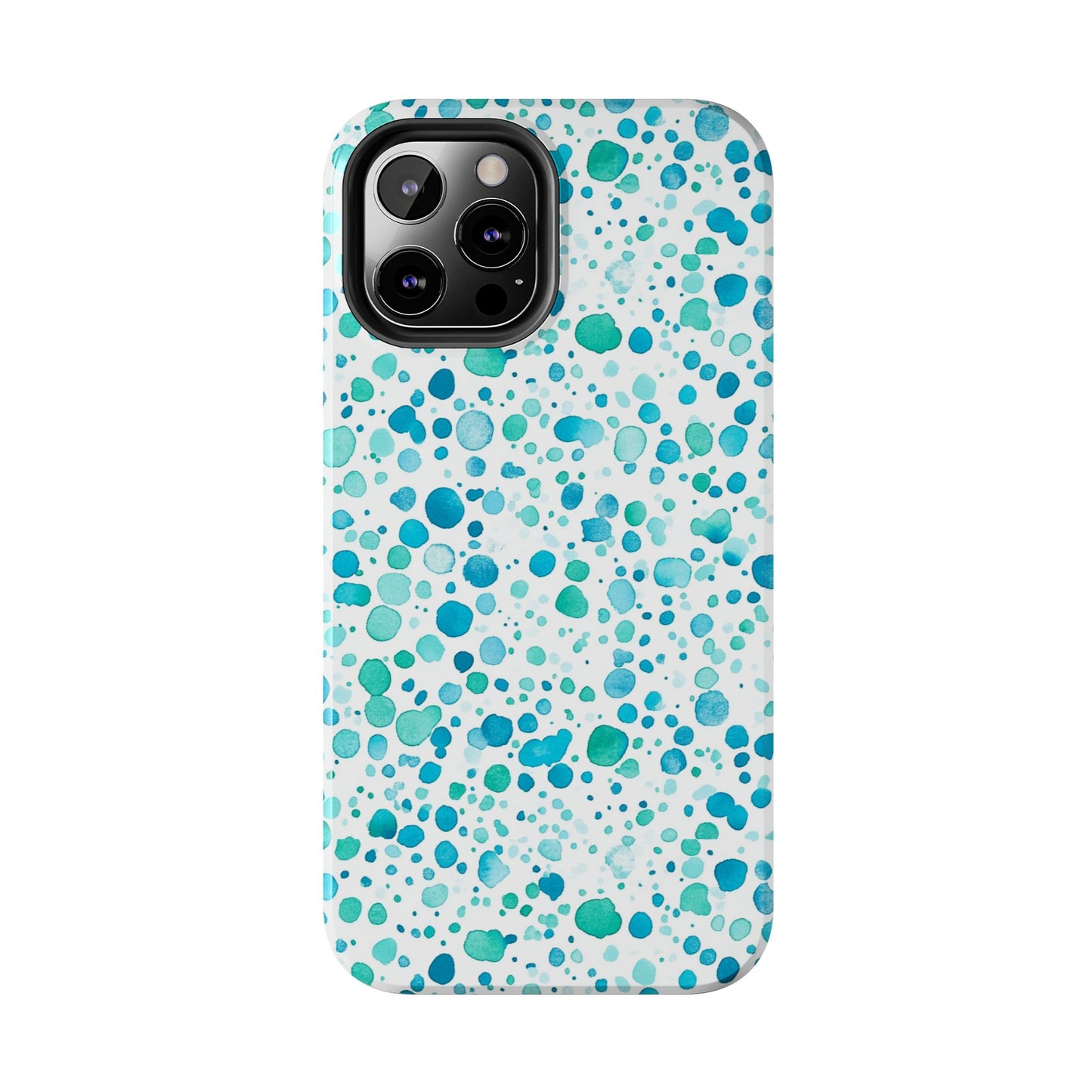 Trendy Spots | Aqua Watercolor Polka Dots