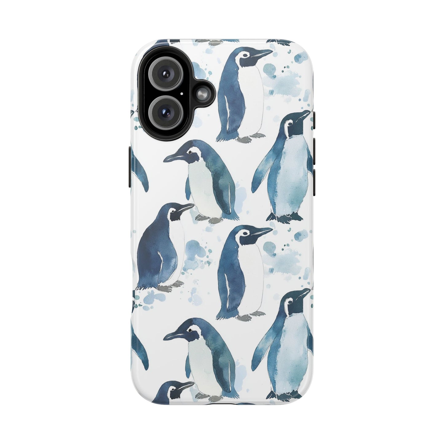 Animal Instinct | Watercolor Blue Gray Penguins