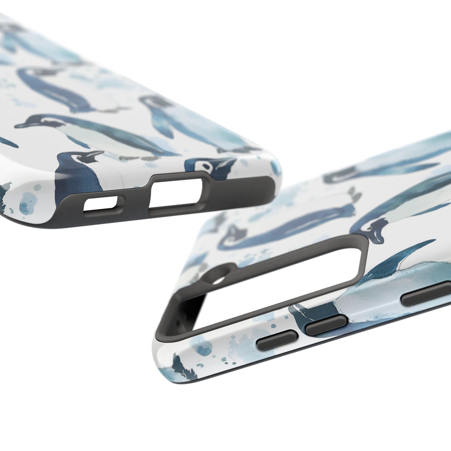 Animal Instinct | Watercolor Blue Gray Penguins