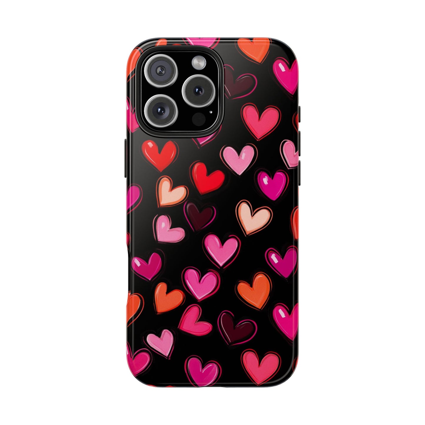 Love is in the Air | Colorful Hearts on Black