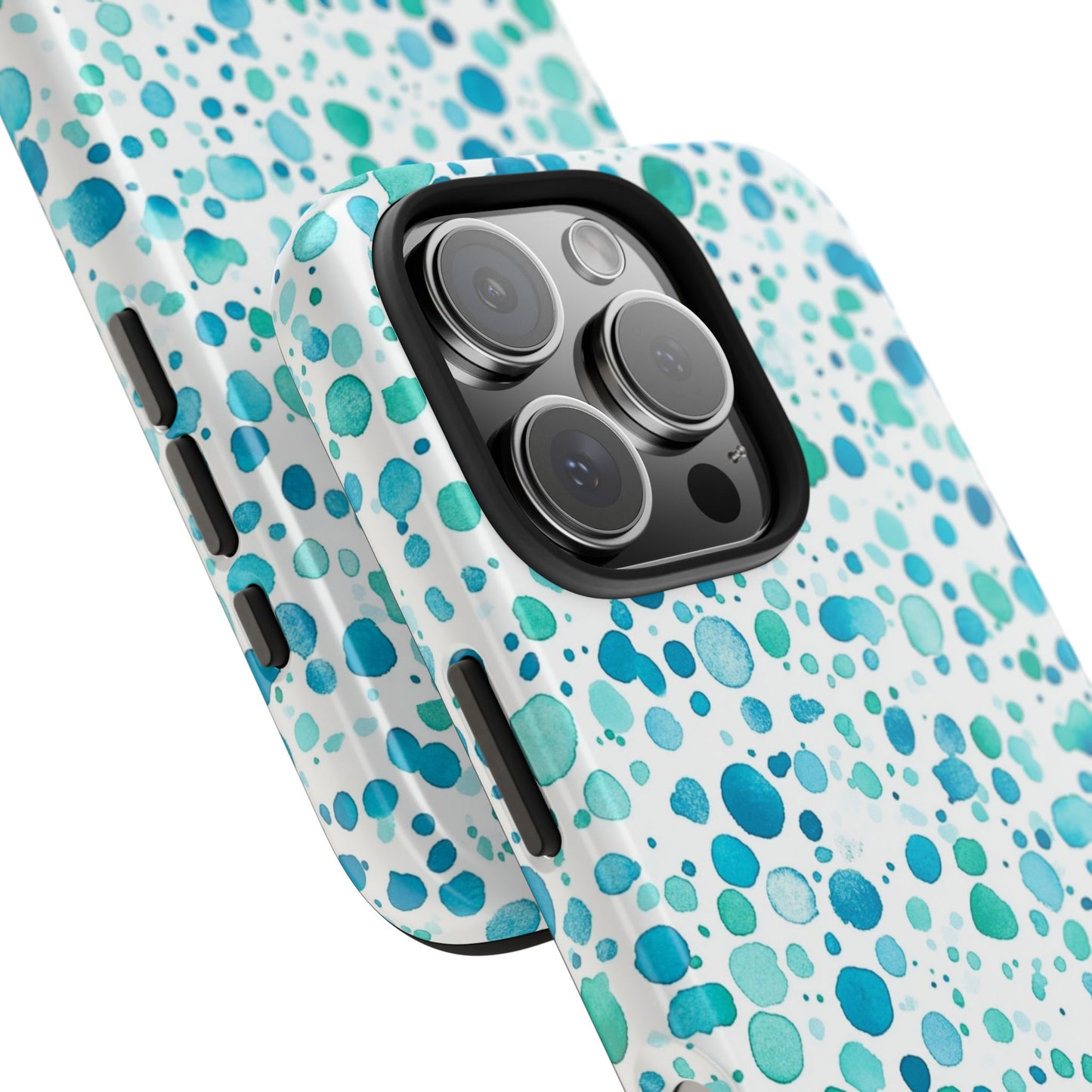 Trendy Spots | Aqua Watercolor Polka Dots