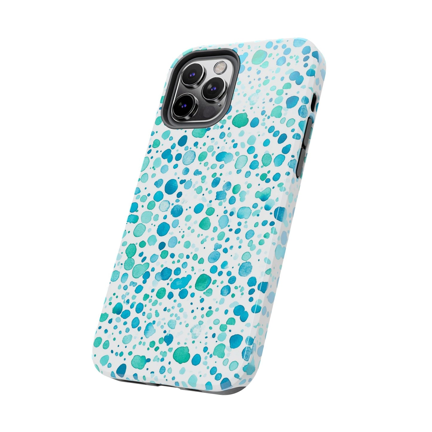 Trendy Spots | Aqua Watercolor Polka Dots