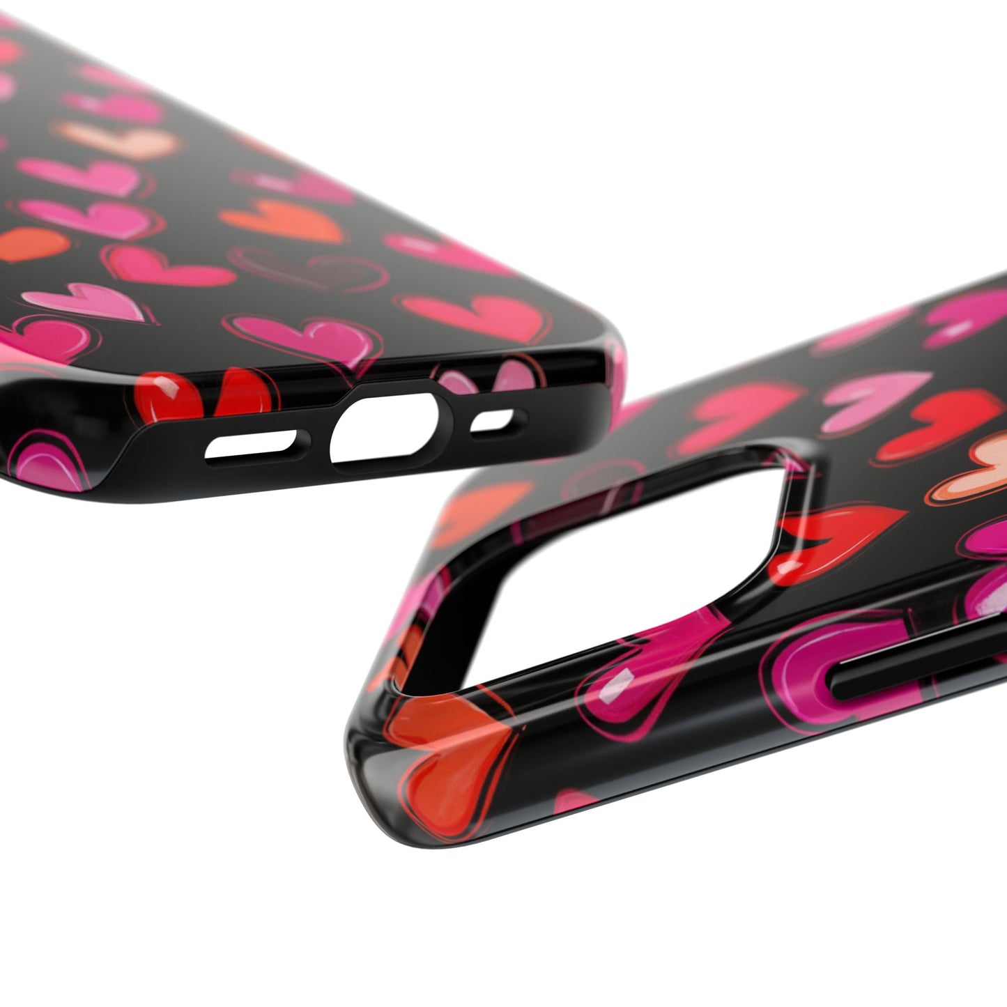 Love is in the Air | Colorful Hearts on Black