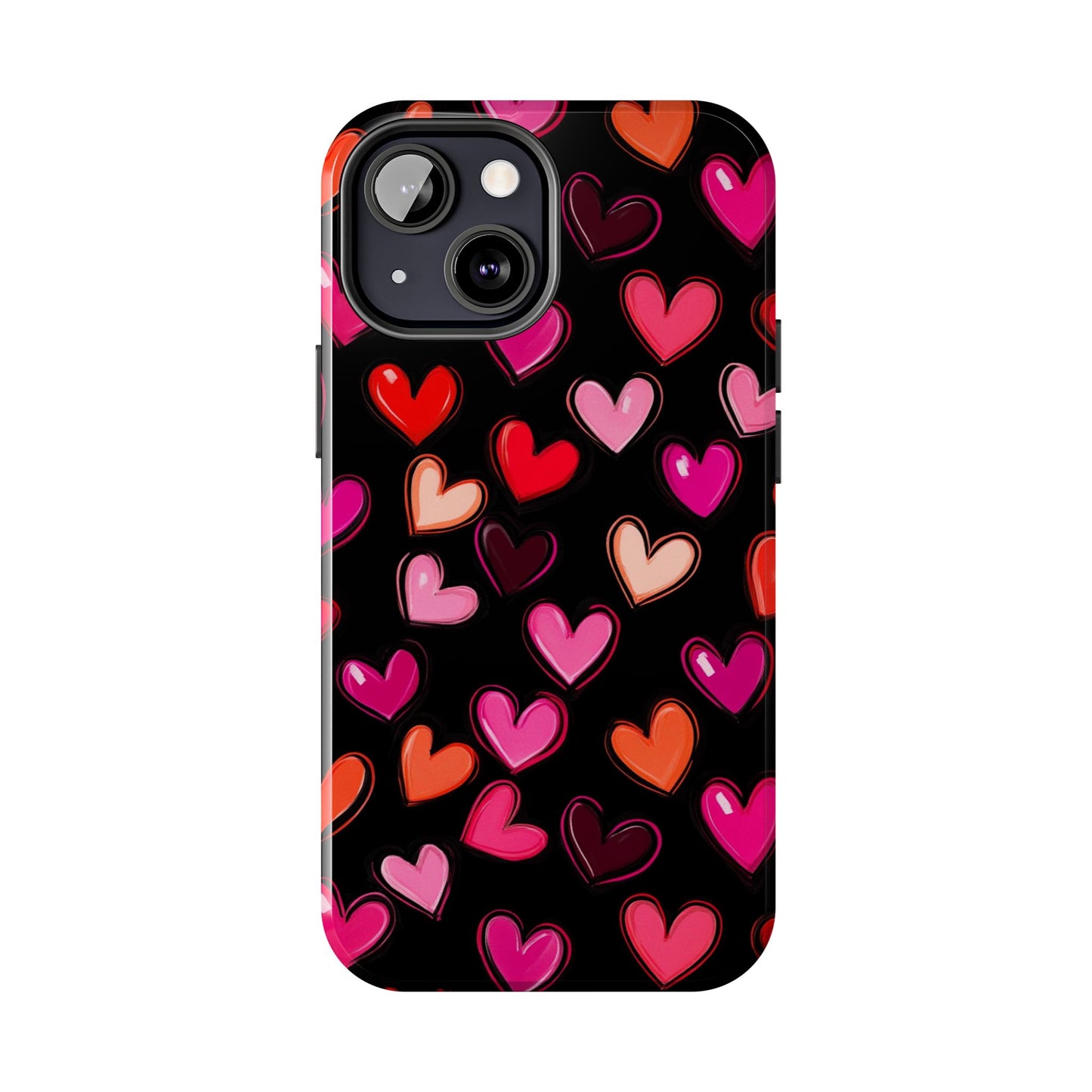 Love is in the Air | Colorful Hearts on Black