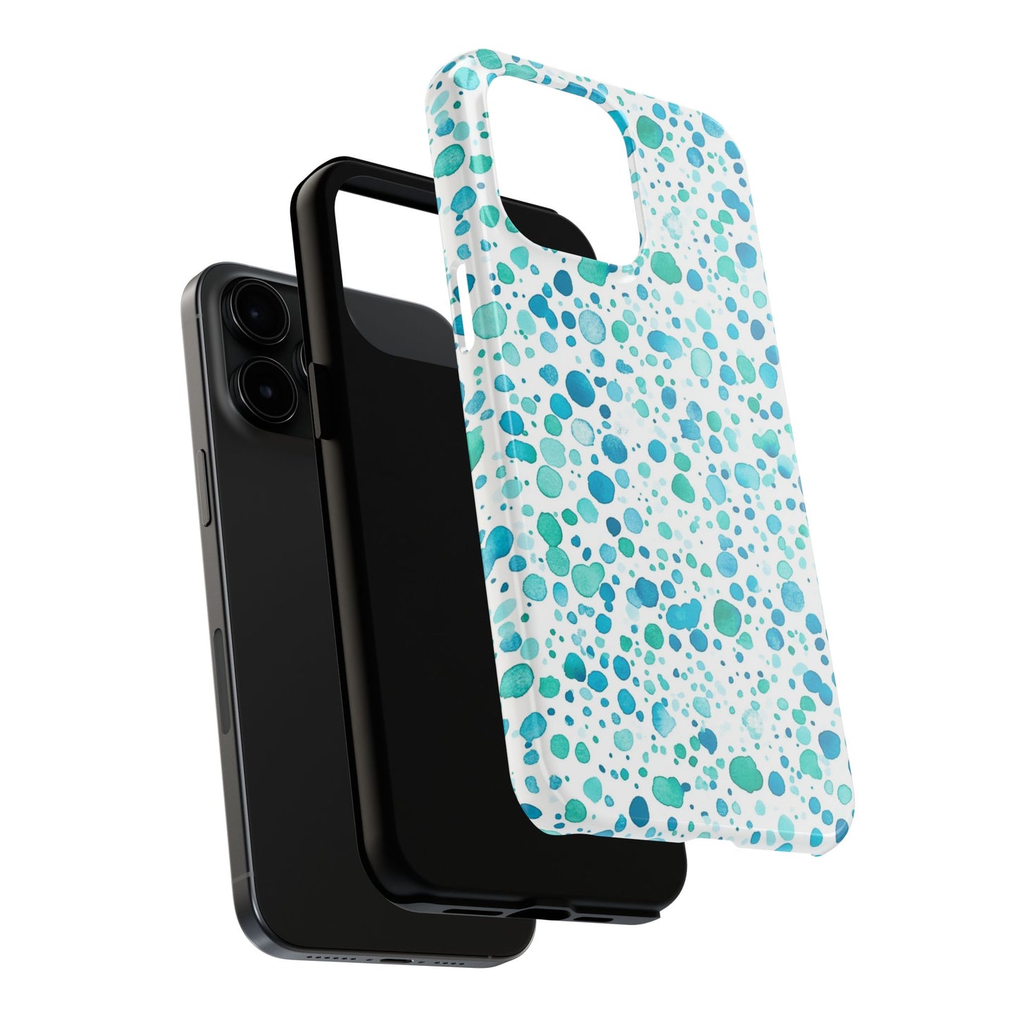 Trendy Spots | Aqua Watercolor Polka Dots