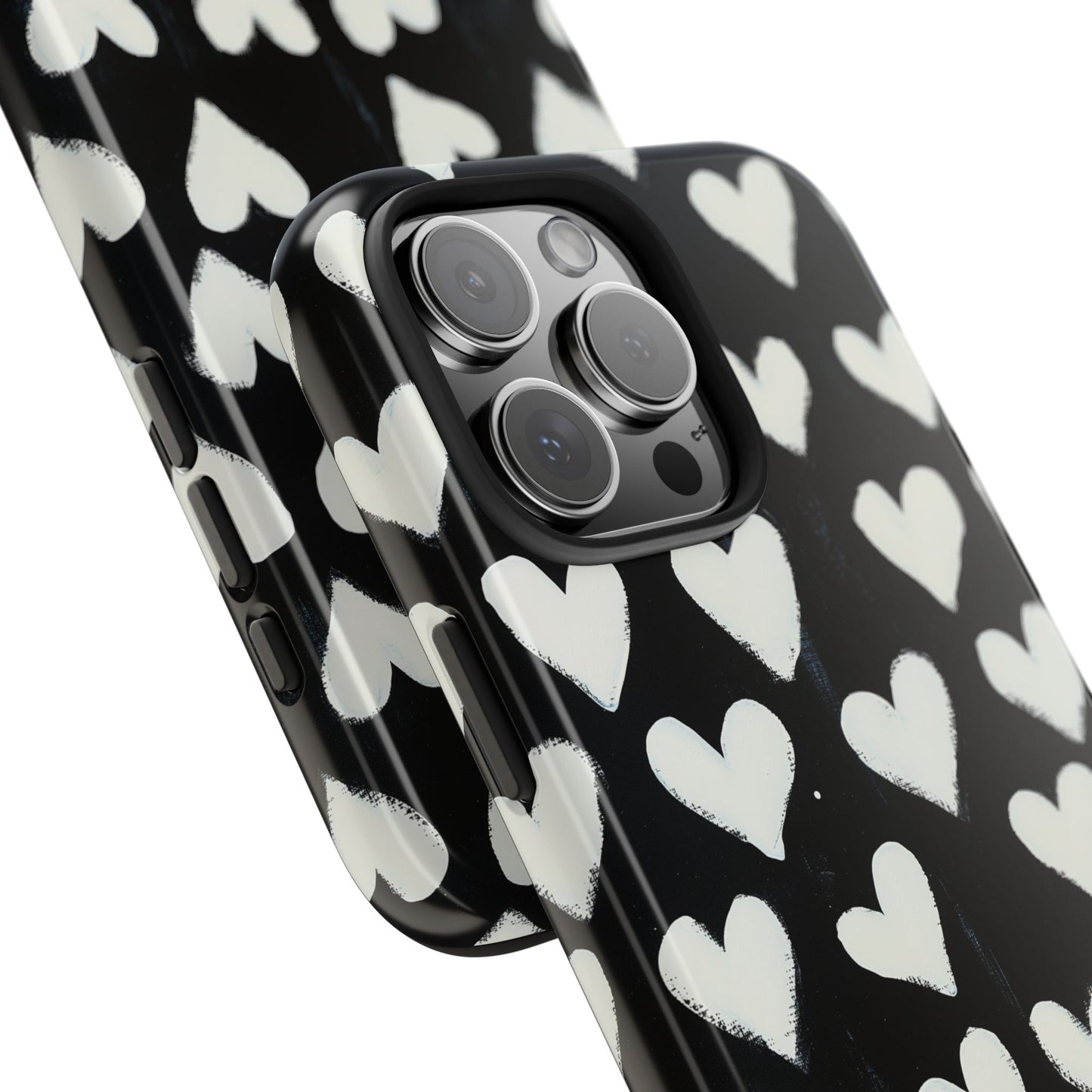 Love is in the Air | White Hearts on Black