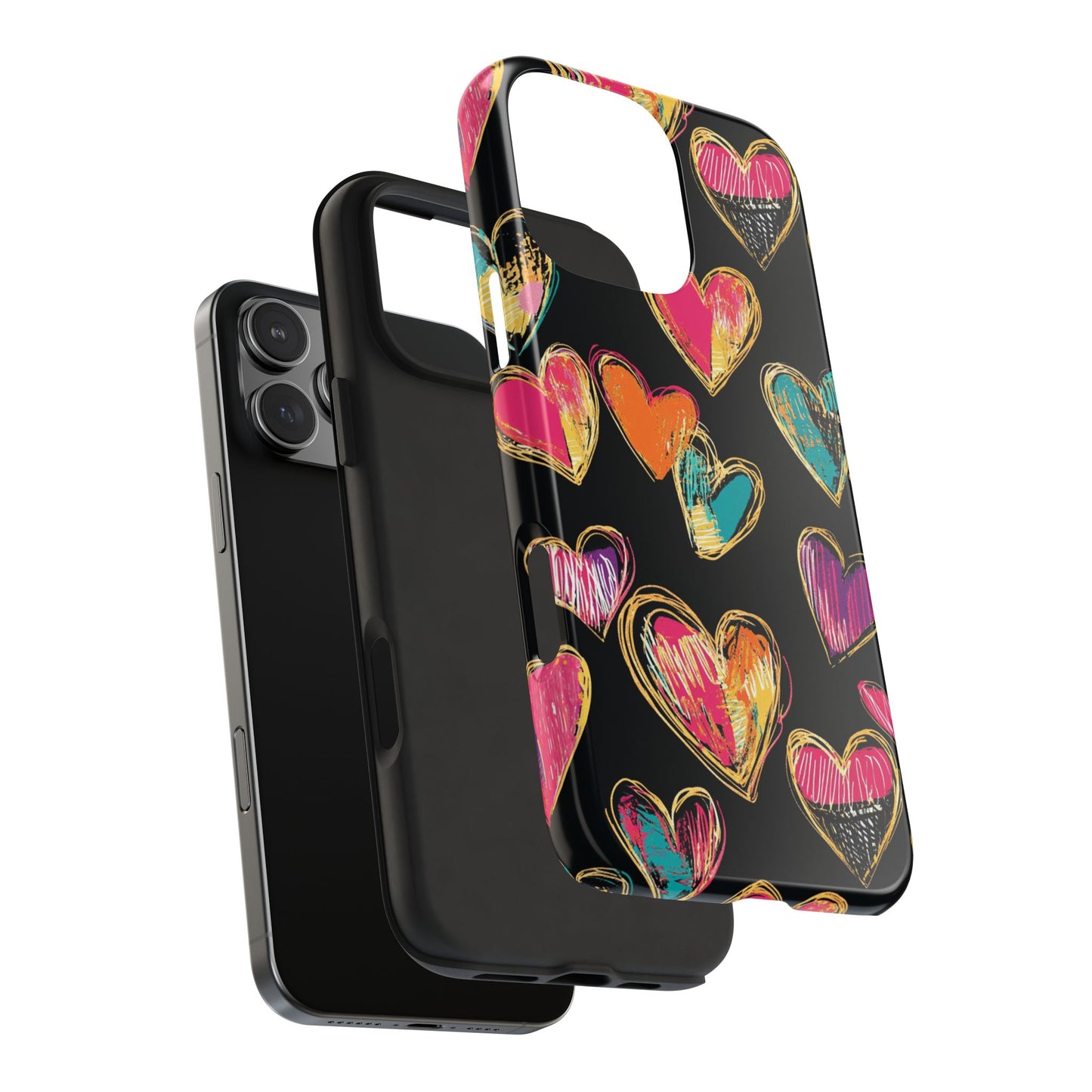 Love is in the Air | Colorful Chalk Hearts