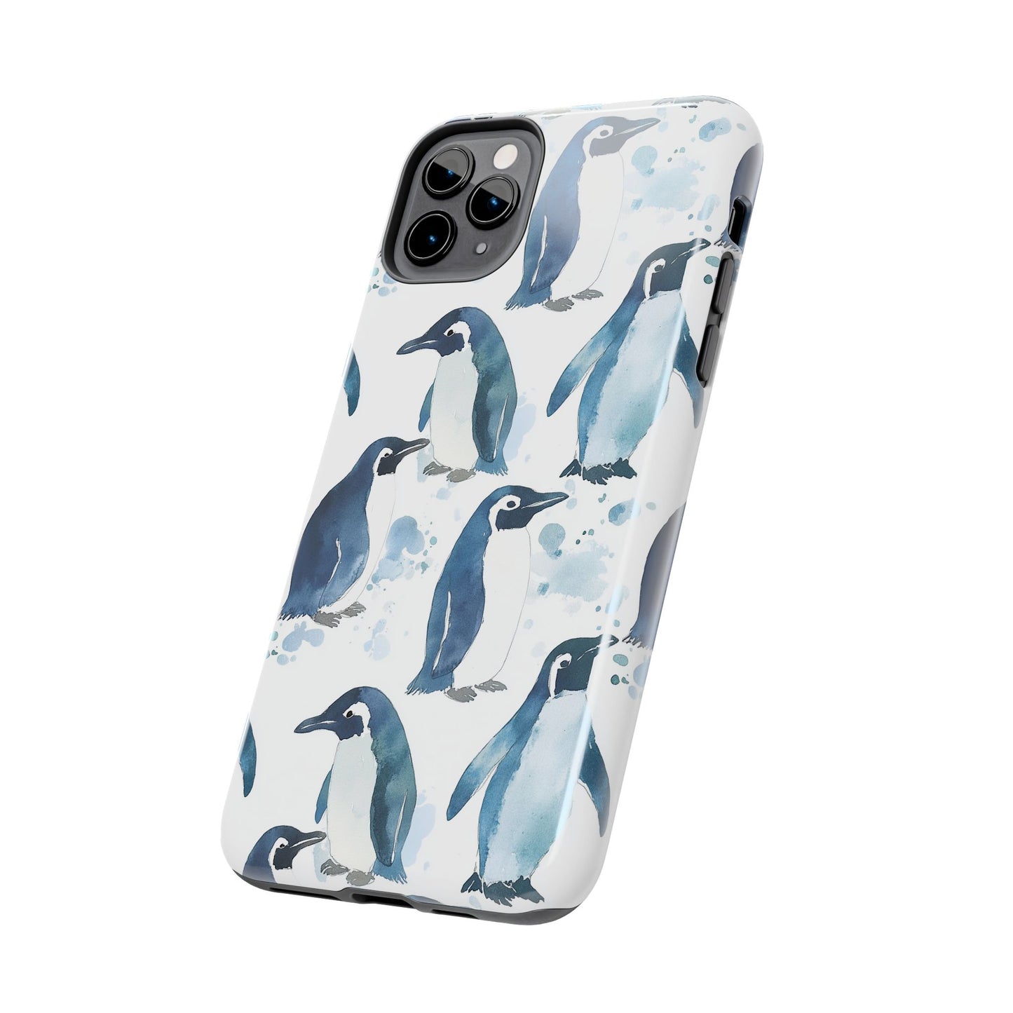 Animal Instinct | Watercolor Blue Gray Penguins