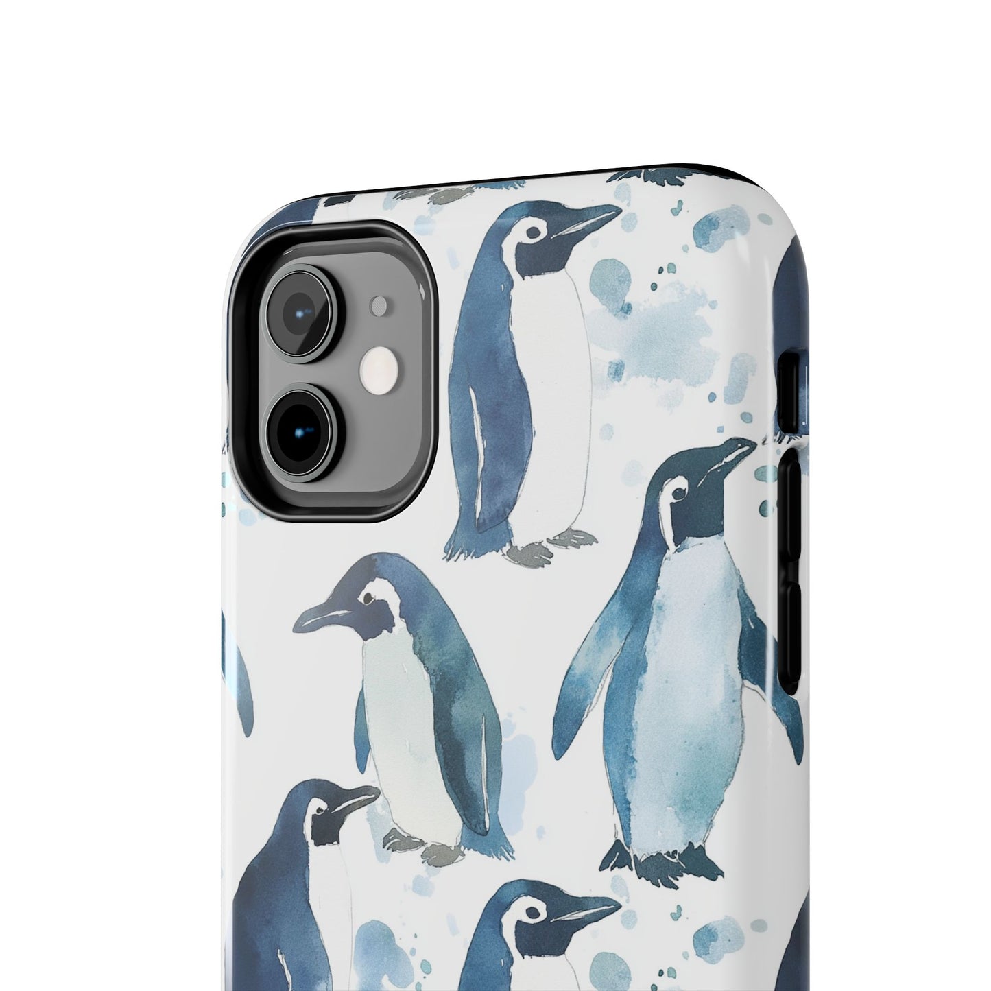 Animal Instinct | Watercolor Blue Gray Penguins