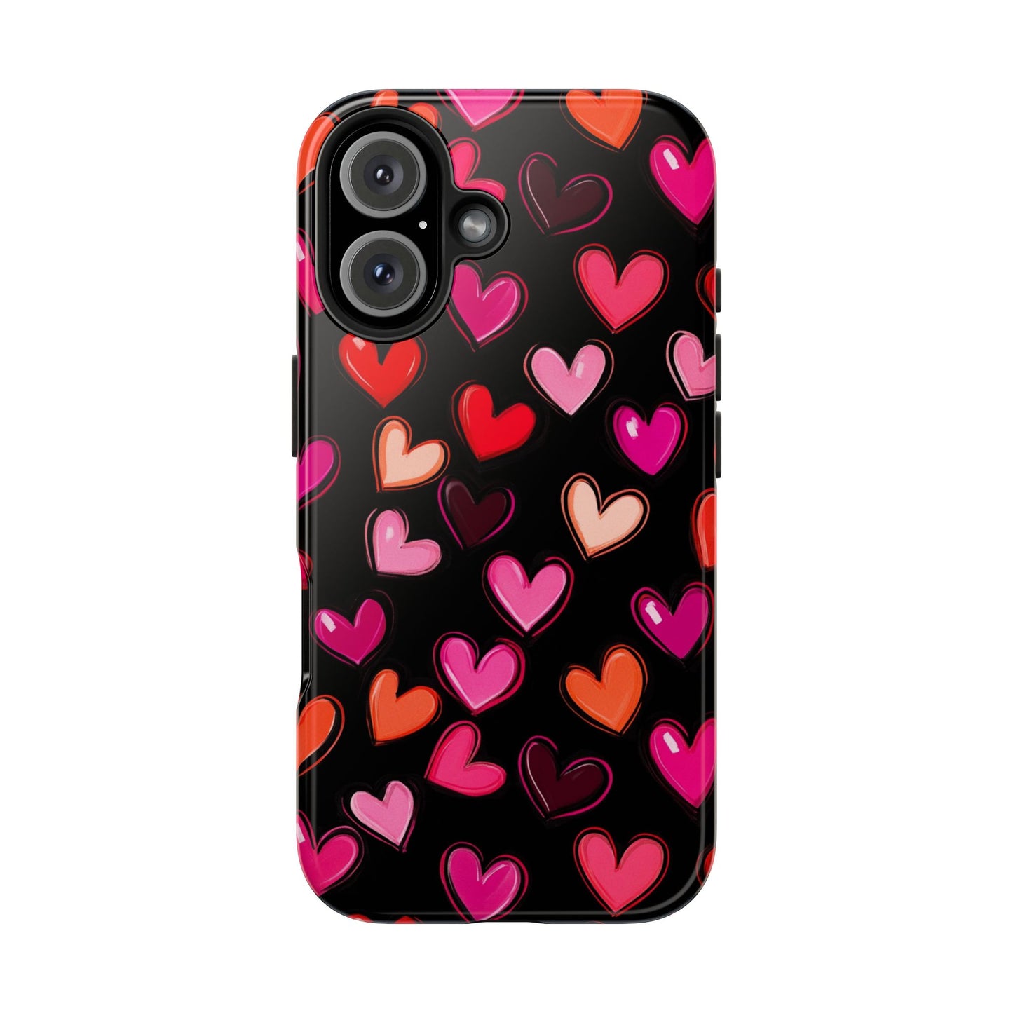 Love is in the Air | Colorful Hearts on Black