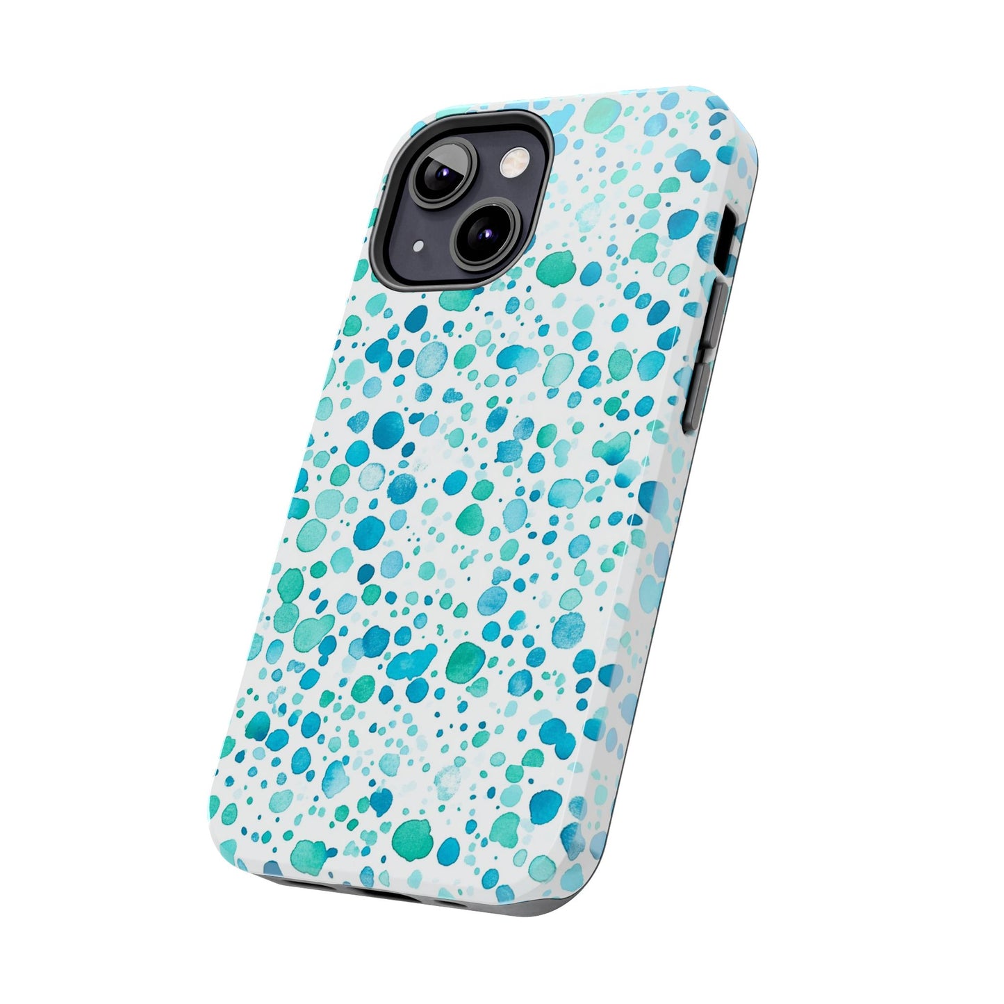 Trendy Spots | Aqua Watercolor Polka Dots