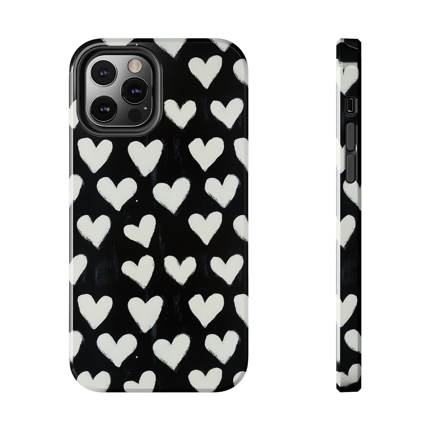 Love is in the Air | White Hearts on Black