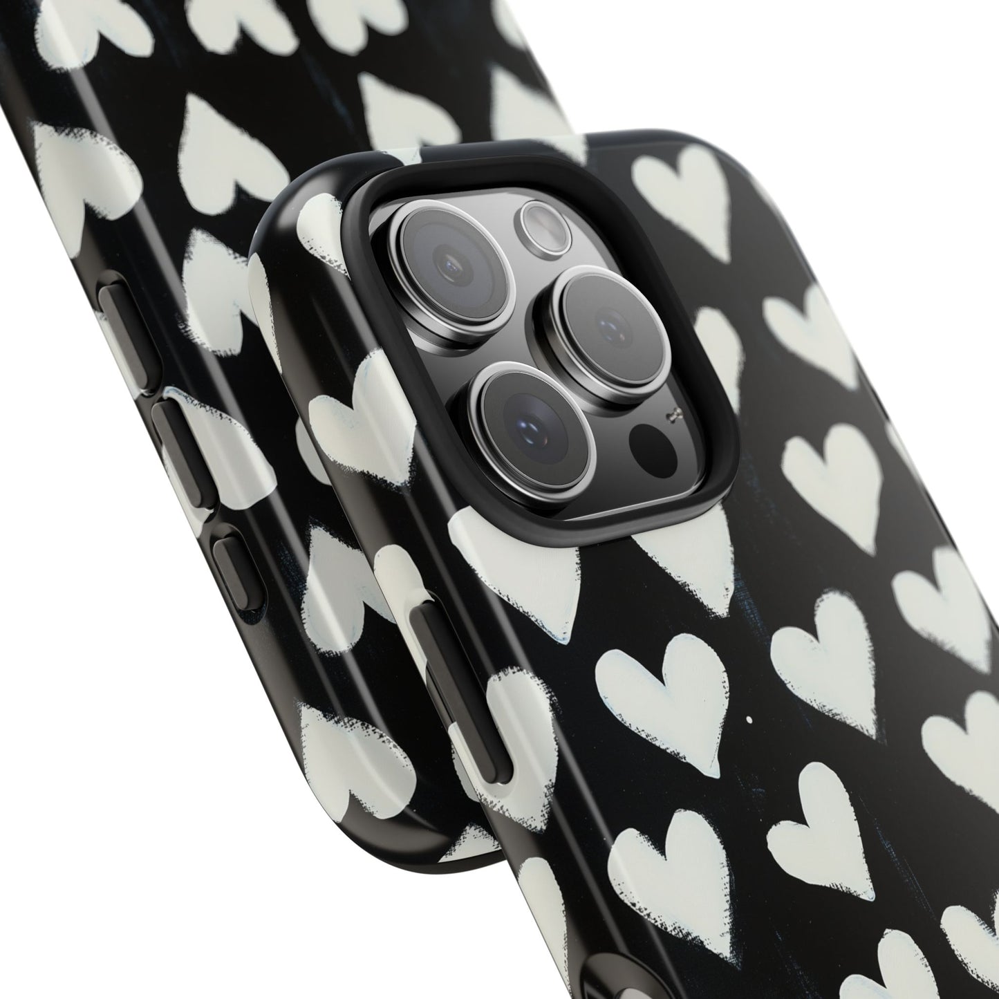 Love is in the Air | White Hearts on Black