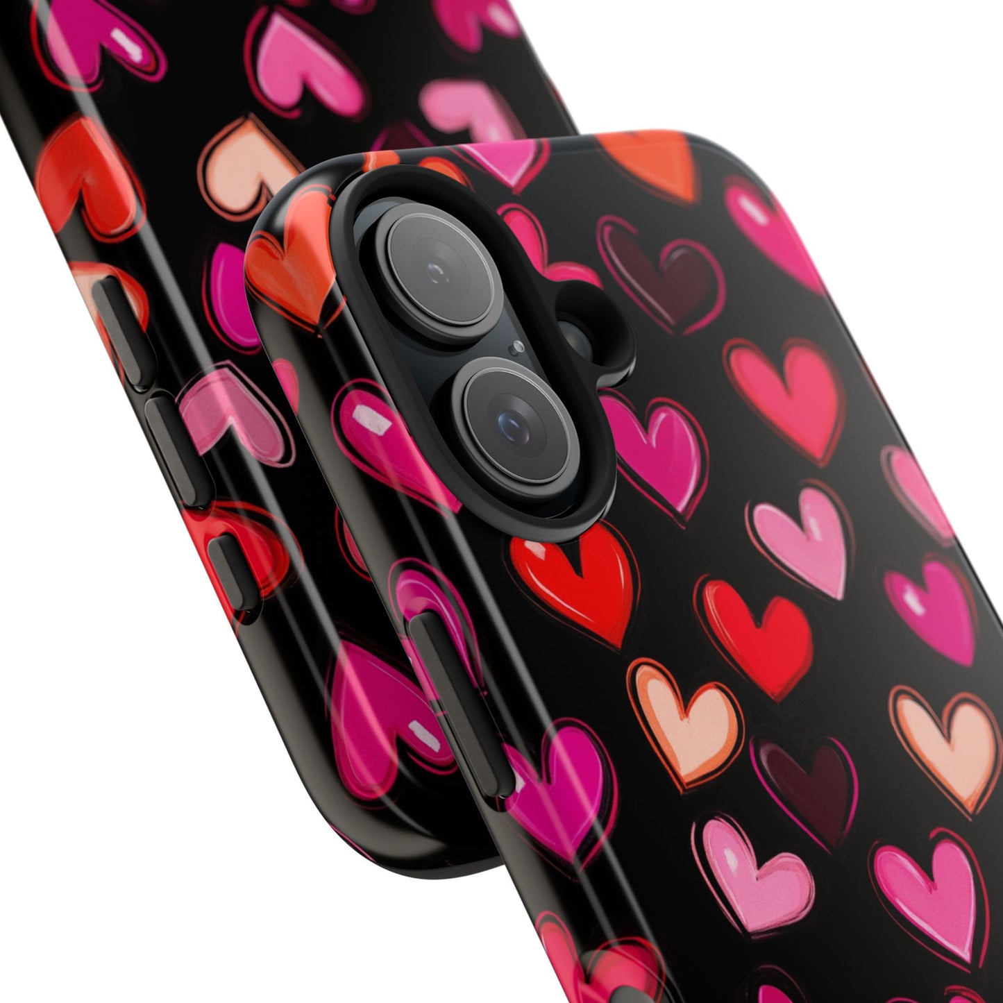 Love is in the Air | Colorful Hearts on Black