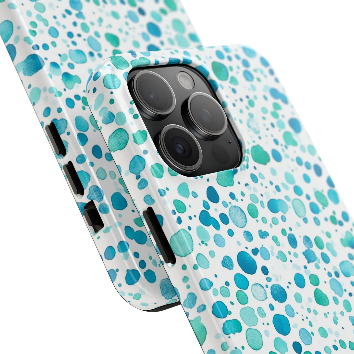 Trendy Spots | Aqua Watercolor Polka Dots