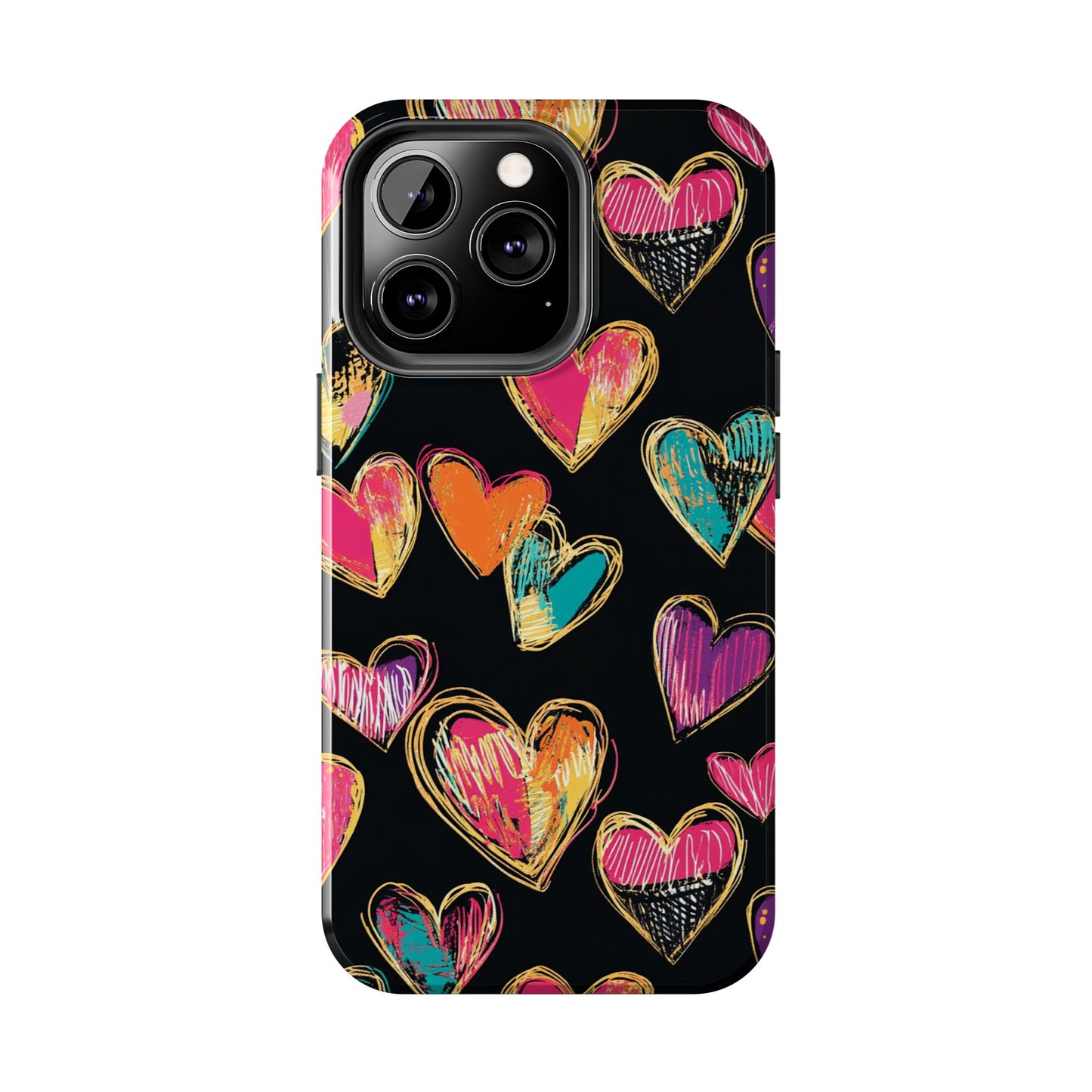 Love is in the Air | Colorful Chalk Hearts