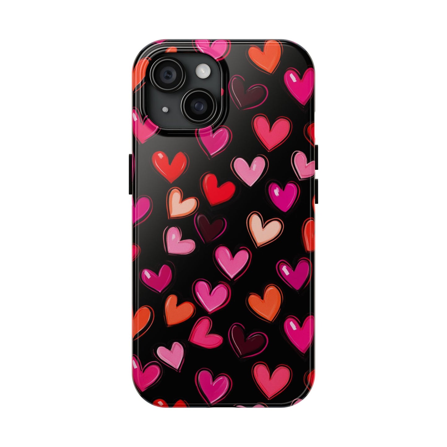 Love is in the Air | Colorful Hearts on Black