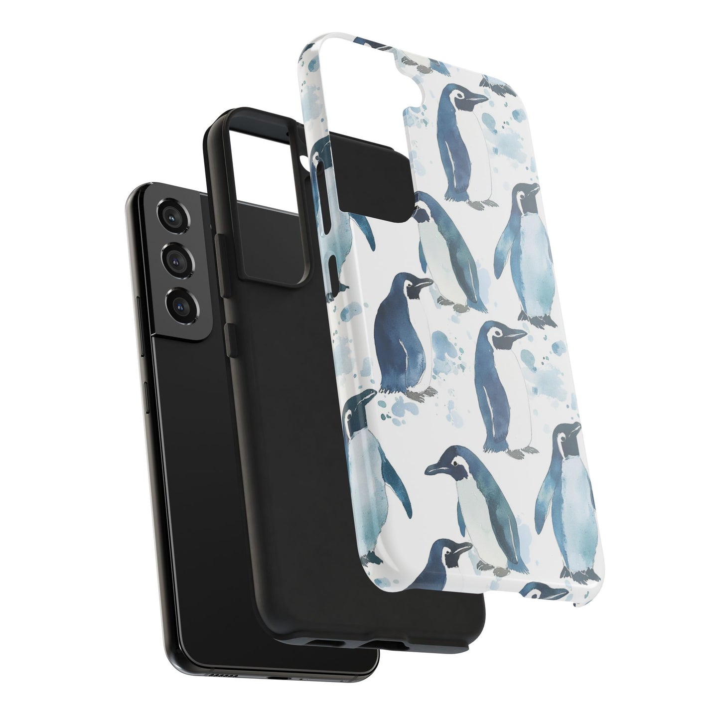 Animal Instinct | Watercolor Blue Gray Penguins