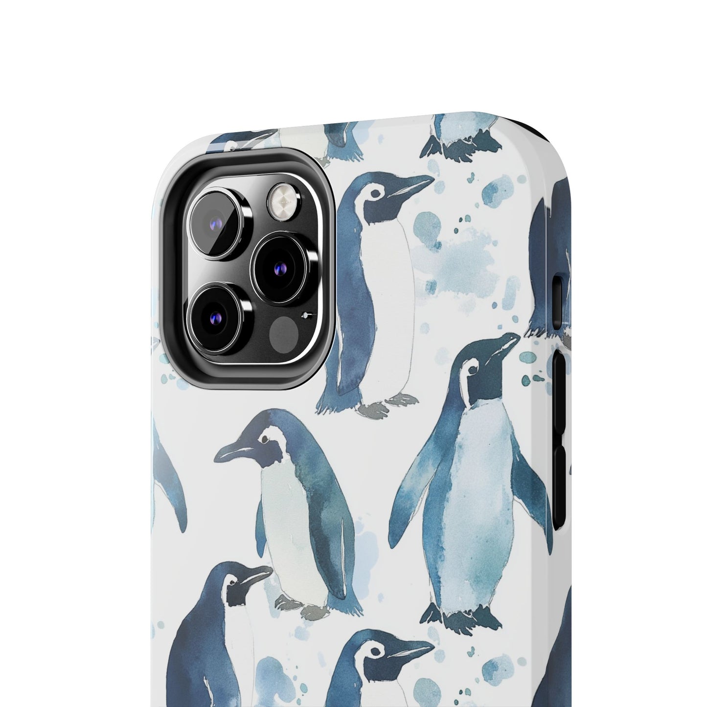 Animal Instinct | Watercolor Blue Gray Penguins