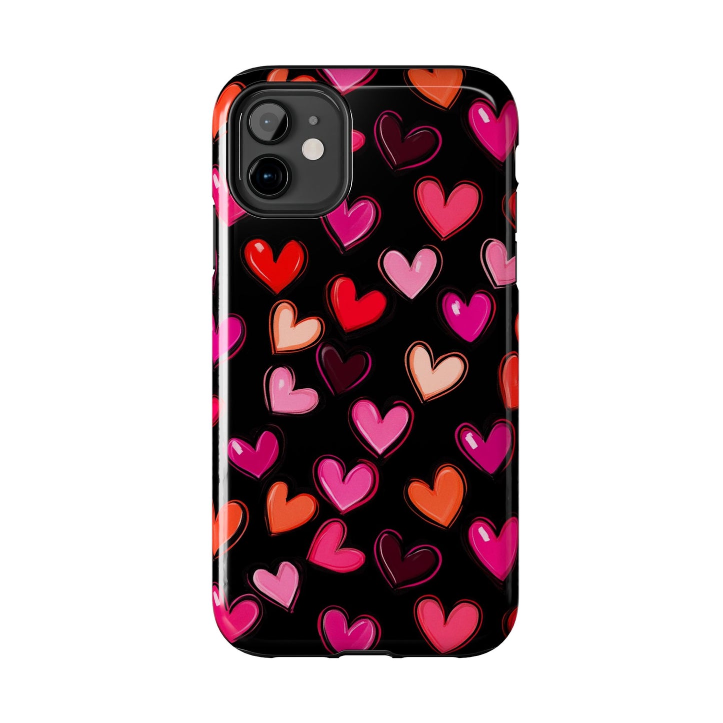 Love is in the Air | Colorful Hearts on Black