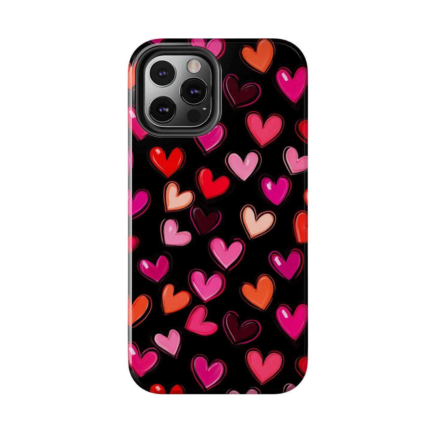 Love is in the Air | Colorful Hearts on Black