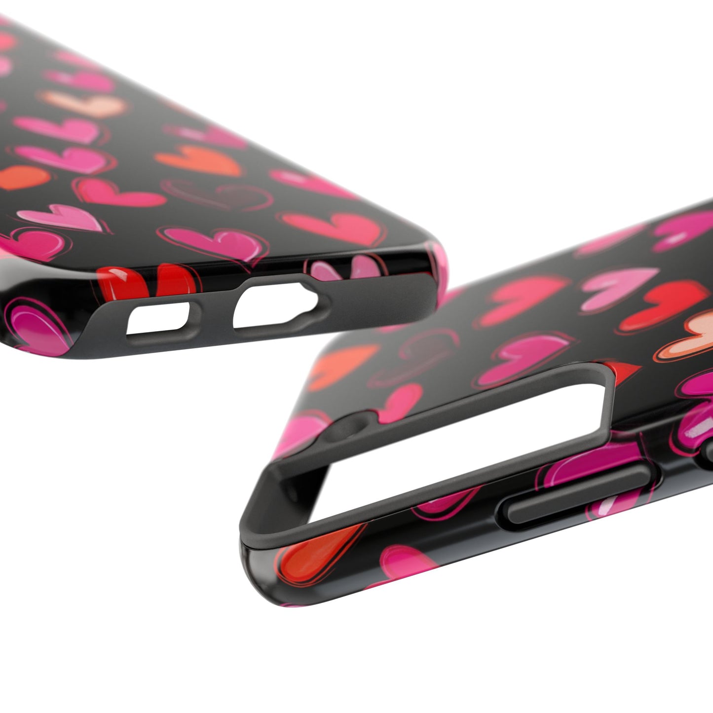 Love is in the Air | Colorful Hearts on Black