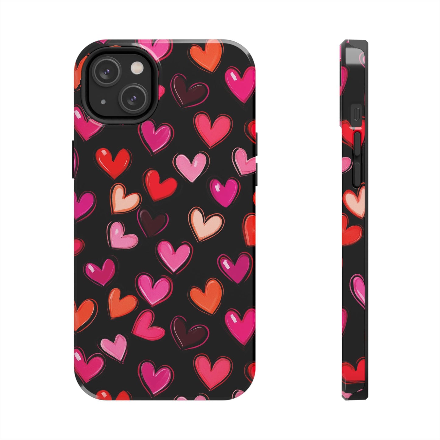 Love is in the Air | Colorful Hearts on Black