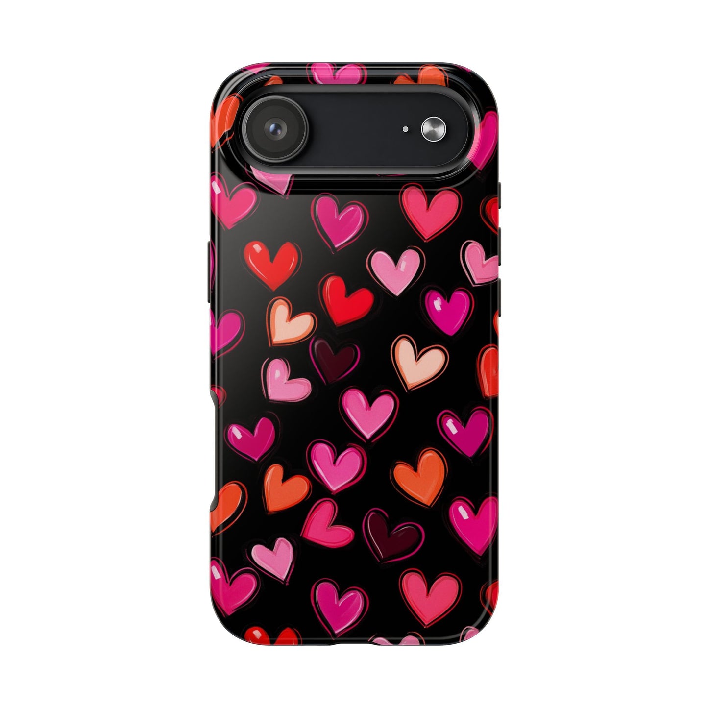 Love is in the Air | Colorful Hearts on Black