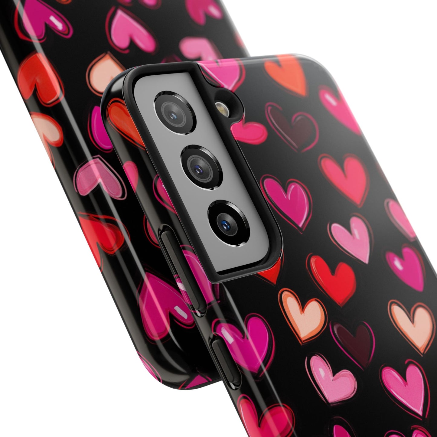 Love is in the Air | Colorful Hearts on Black