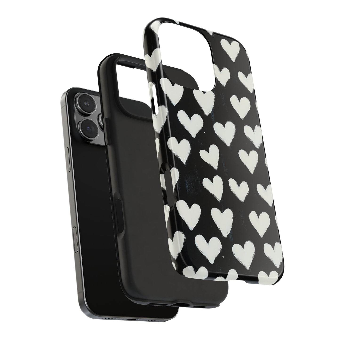 Love is in the Air | White Hearts on Black