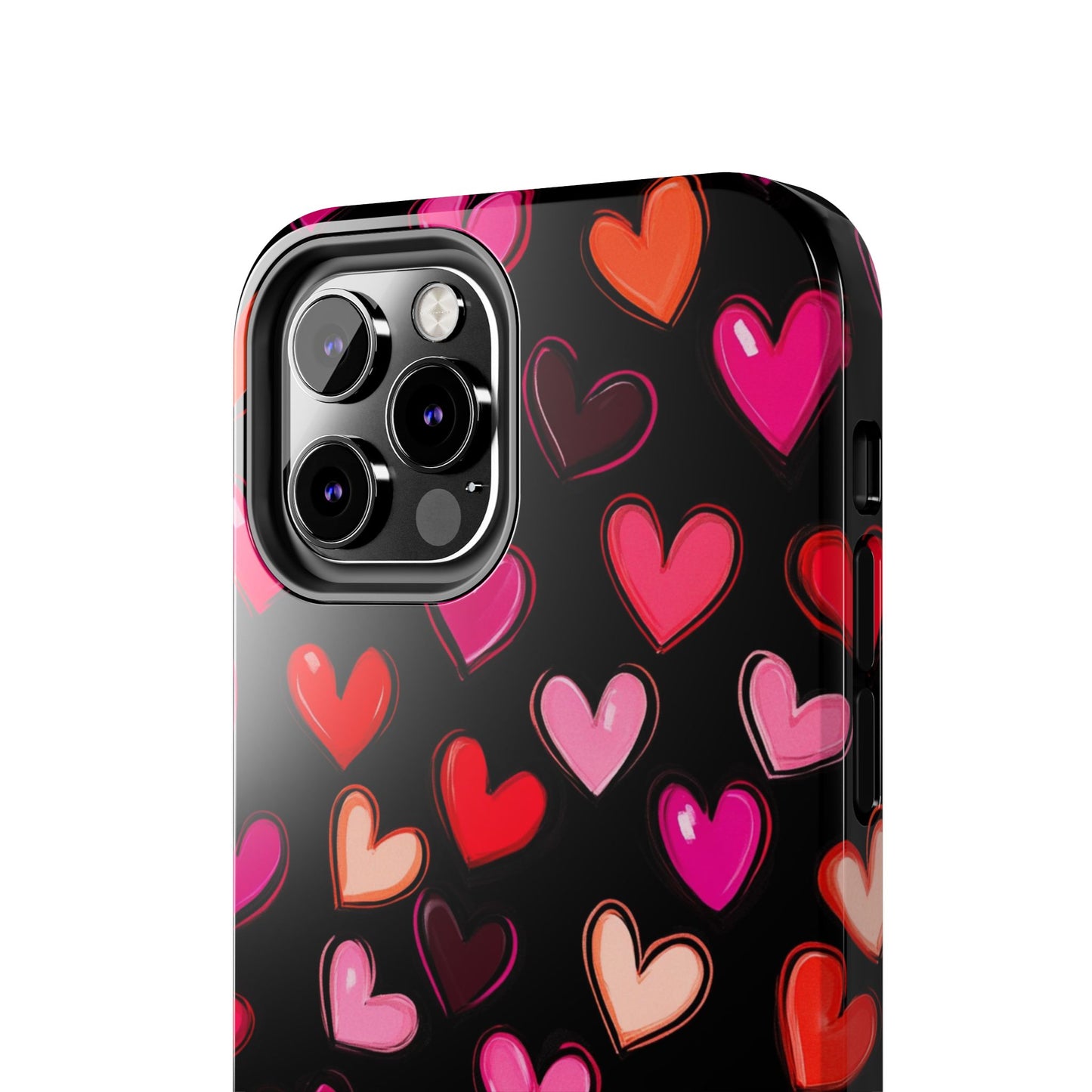 Love is in the Air | Colorful Hearts on Black
