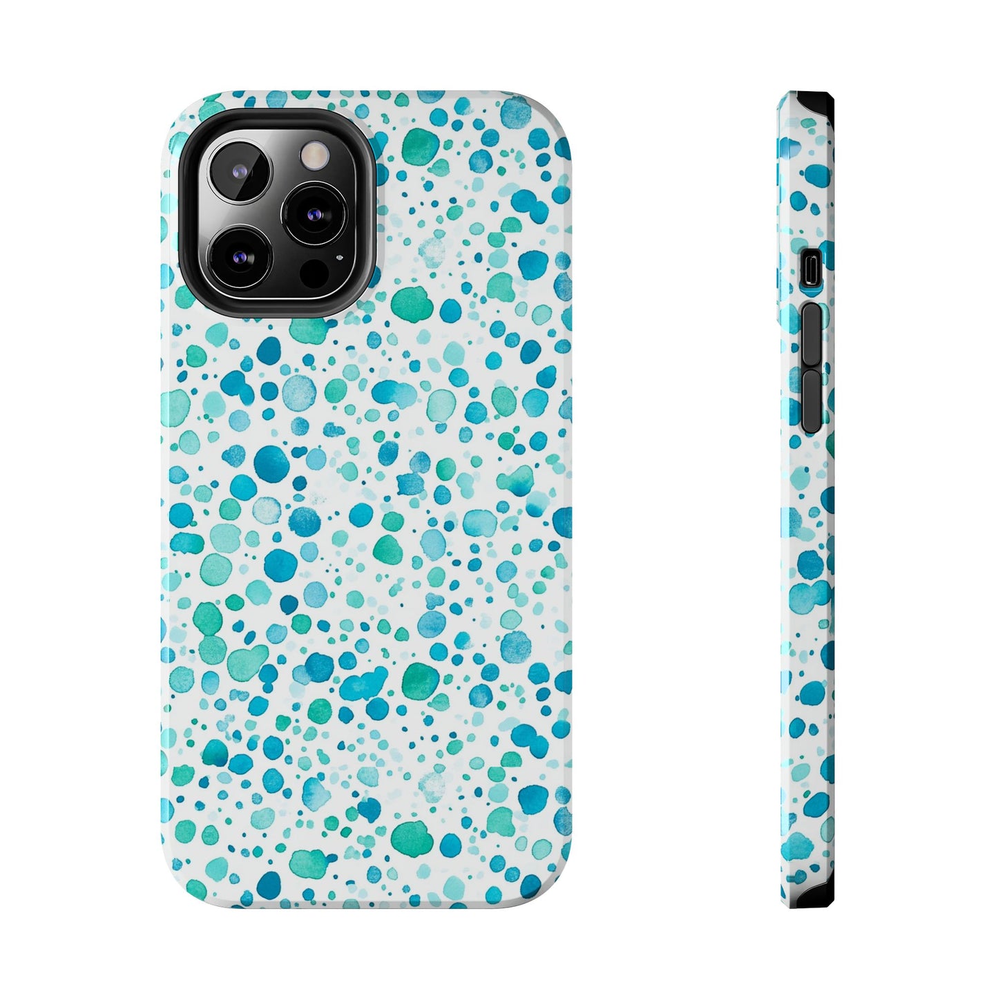 Trendy Spots | Aqua Watercolor Polka Dots