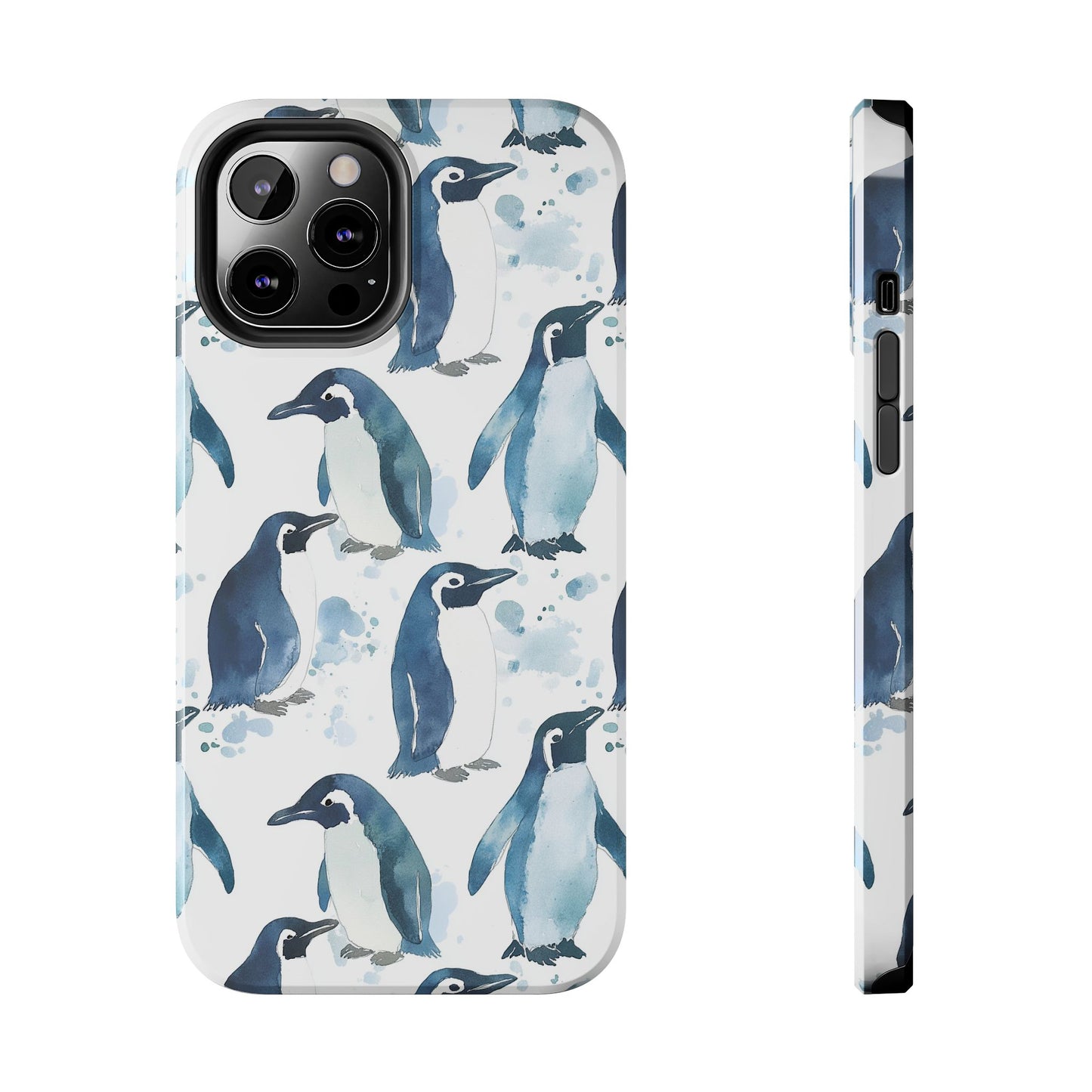 Animal Instinct | Watercolor Blue Gray Penguins