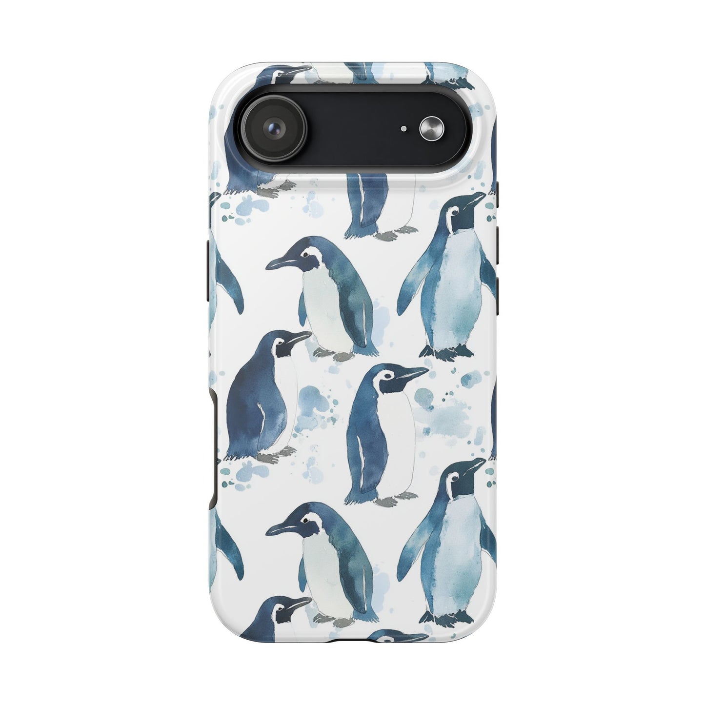 Animal Instinct | Watercolor Blue Gray Penguins