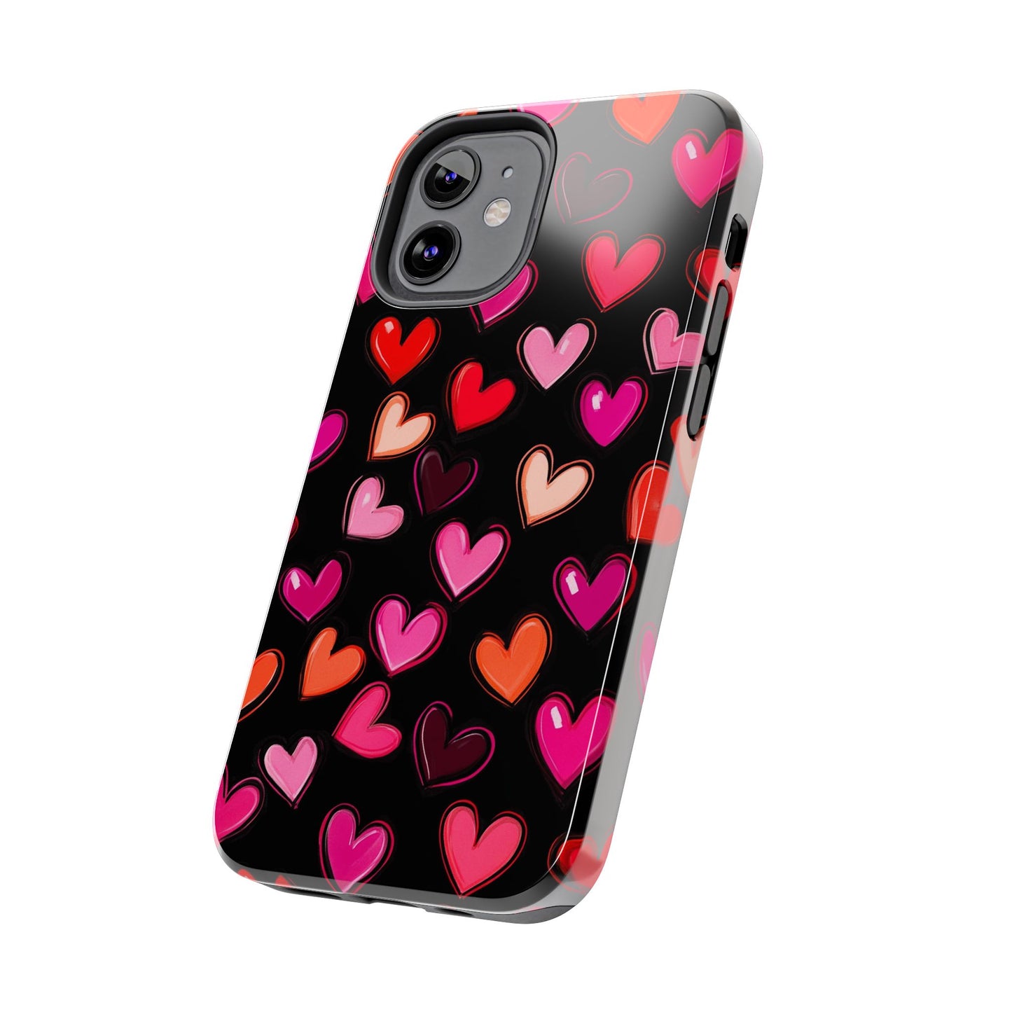 Love is in the Air | Colorful Hearts on Black