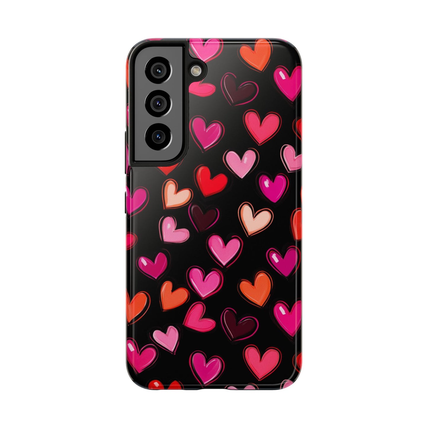Love is in the Air | Colorful Hearts on Black