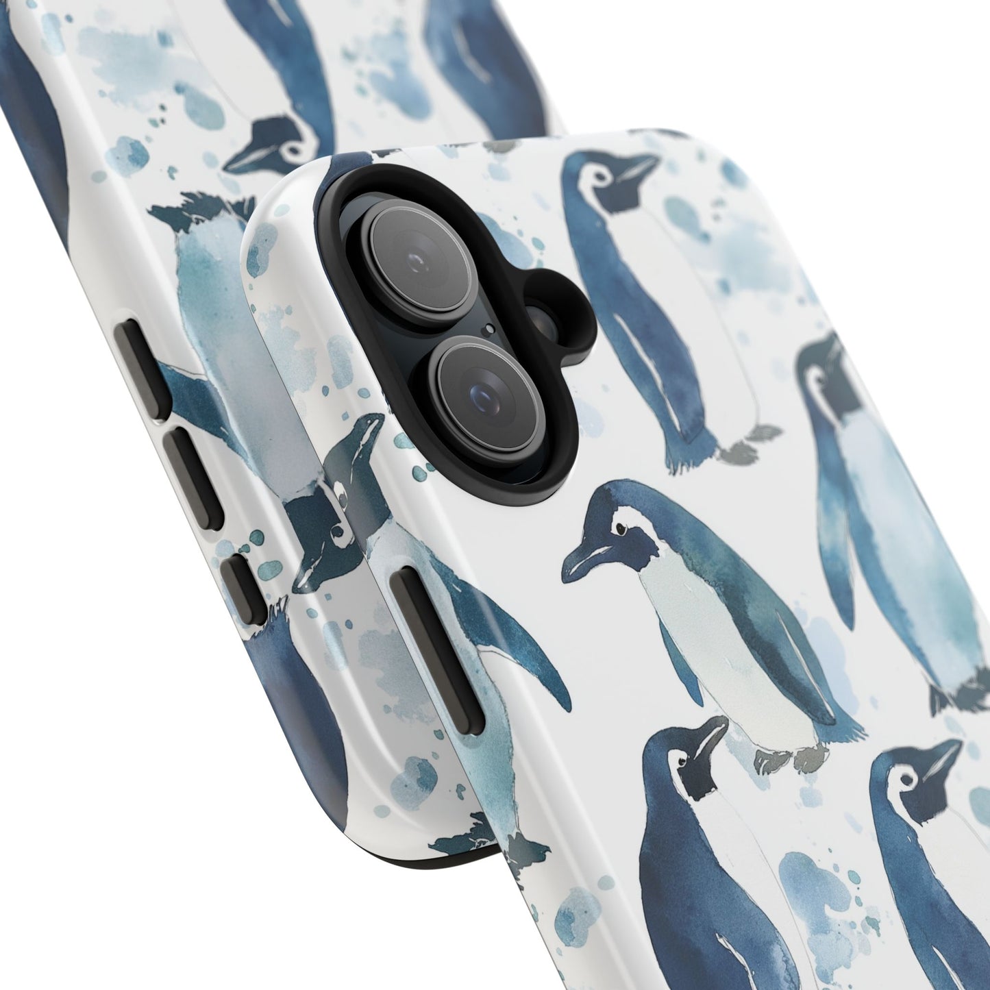 Animal Instinct | Watercolor Blue Gray Penguins