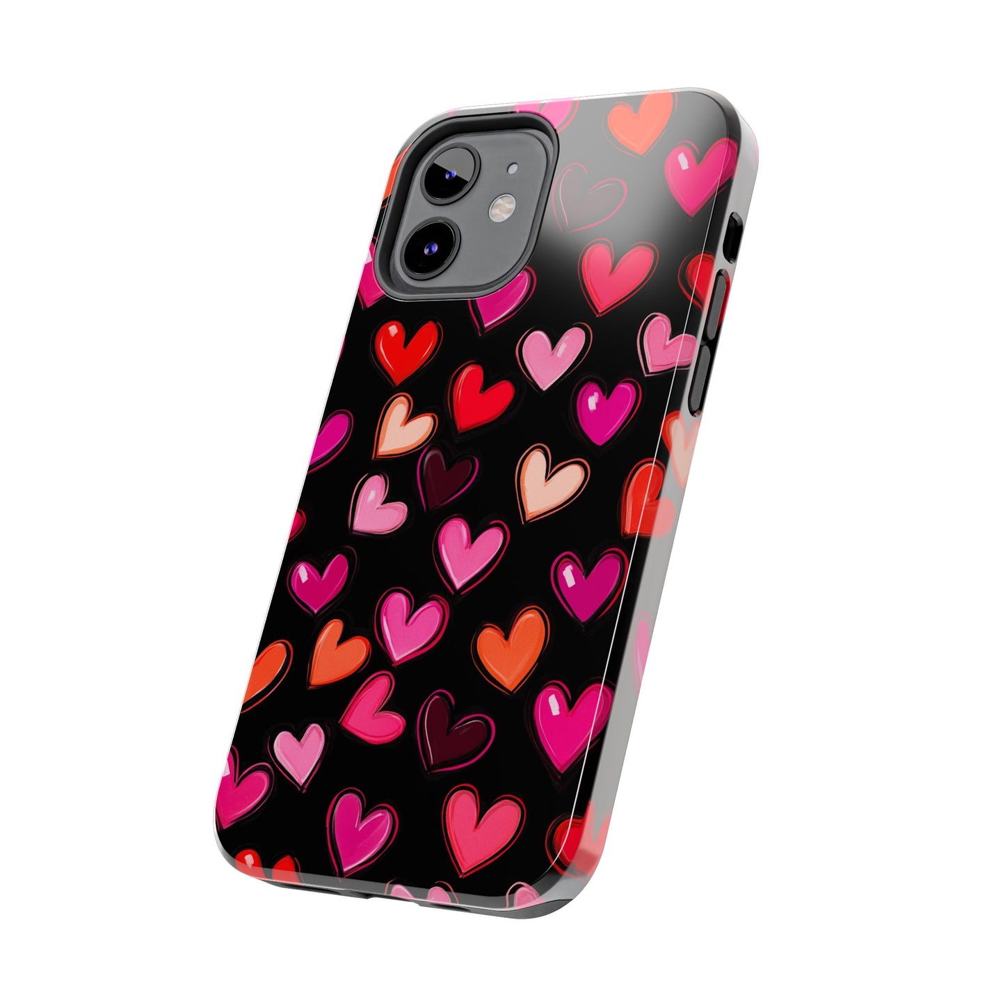 Love is in the Air | Colorful Hearts on Black