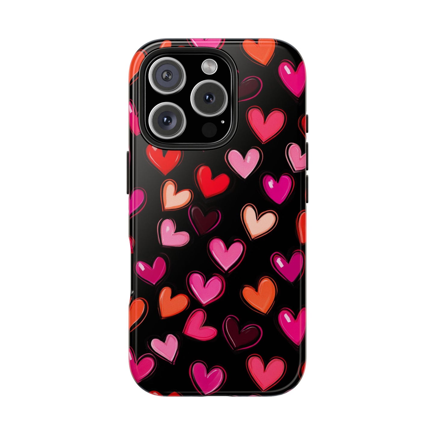 Love is in the Air | Colorful Hearts on Black